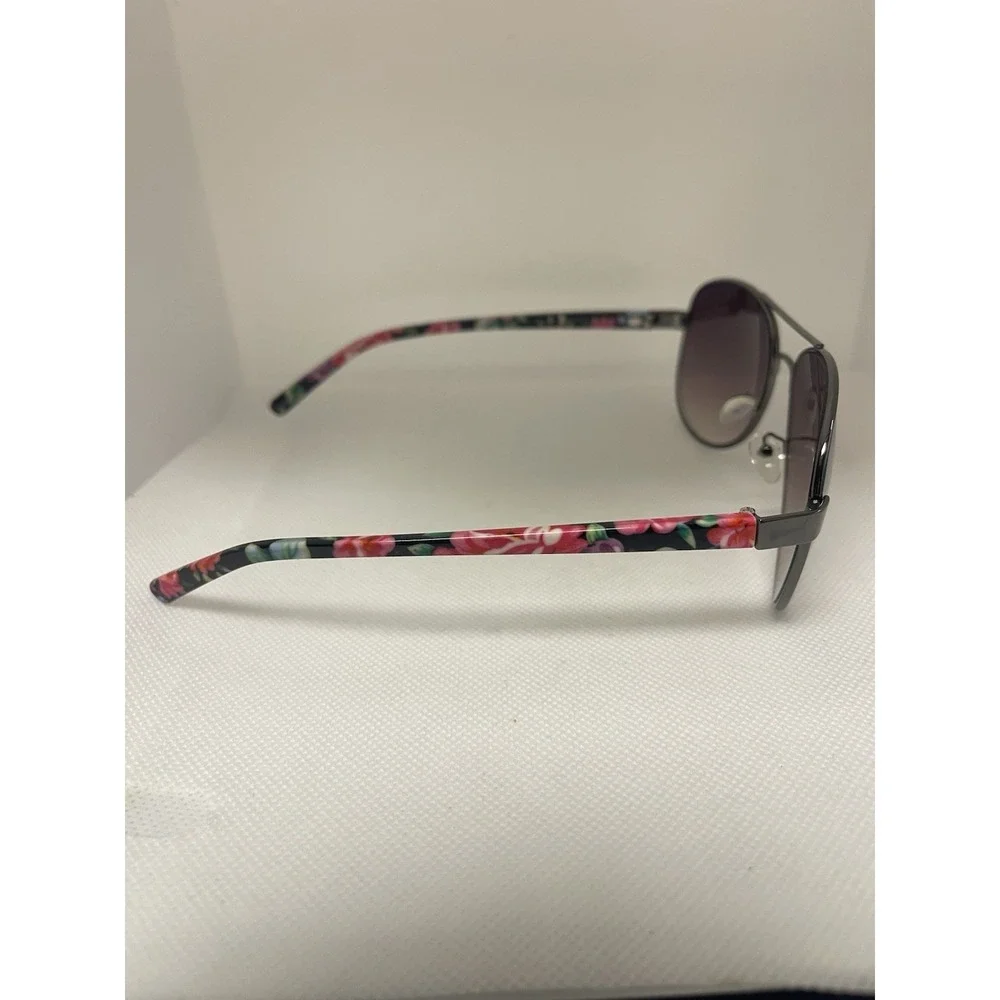 Tropical Floral Aviator Sunglasses‎  Black Lens L-7